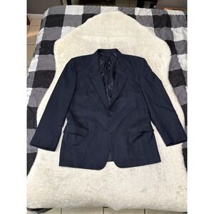 Hugo Boss Mens Navy Blue Striped Wool Sport Blazer Jacket Size 44R‎